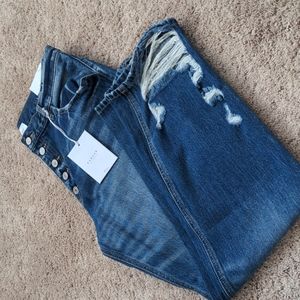 NWT distressed straight jeans